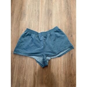 Tna sweatfleece Aritzia Women Blues High Rise Sweat Shorts Side Slit Size xl